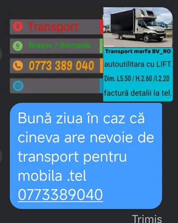Transport orice  Brașov Romania 